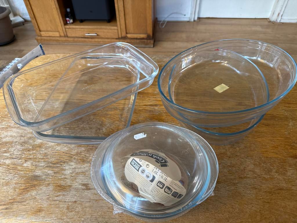 Glazen ovenschalen en kommen, Ophalen of Verzenden, Gebruikt