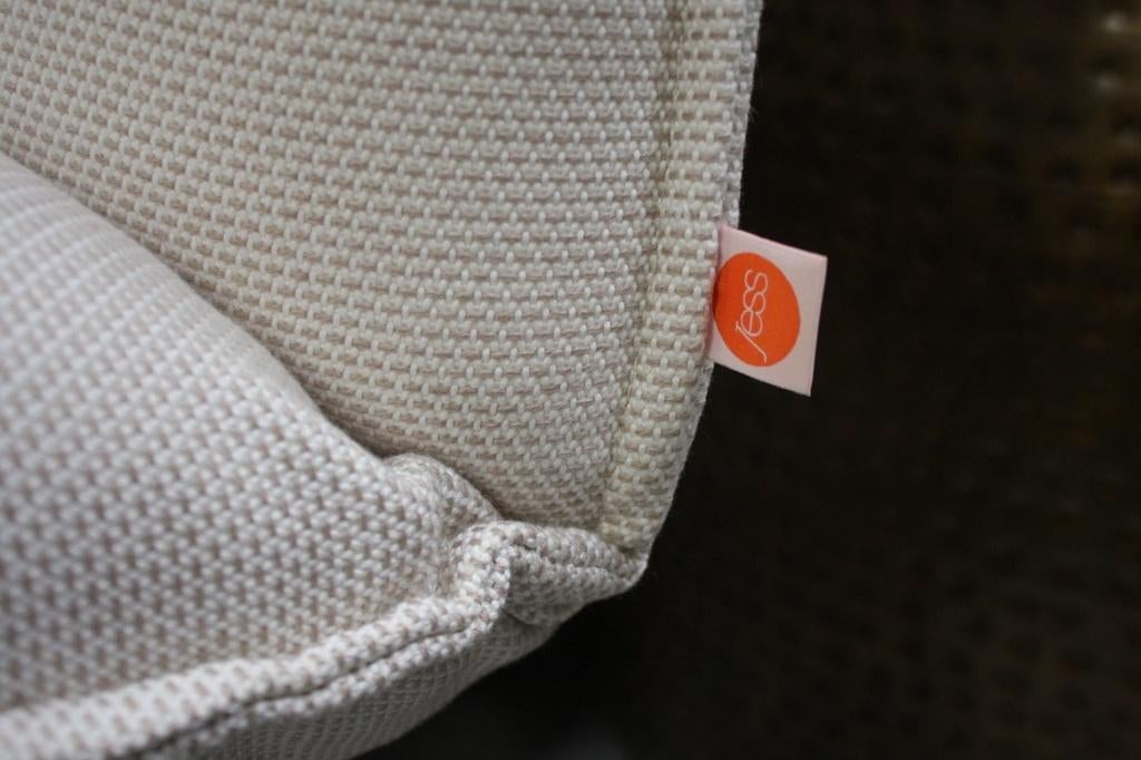 Luxe eetkamerbank Vidar Jess design stof naturel eetbank, Ophalen, Zo goed als nieuw, Stof, Vijf, Zes of meer stoelen