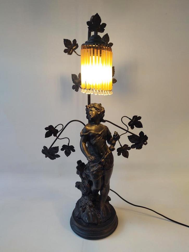 Kitsch tafellamp | Faux Bronze, Huis en Inrichting, Lampen | Tafellampen, Gebruikt, 50 tot 75 cm, Kunststof, Ophalen