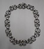 Zilveren prachtig zwaar modernist schakel collier nr.1050, Verzenden, Zo goed als nieuw, Zilver, Zilver