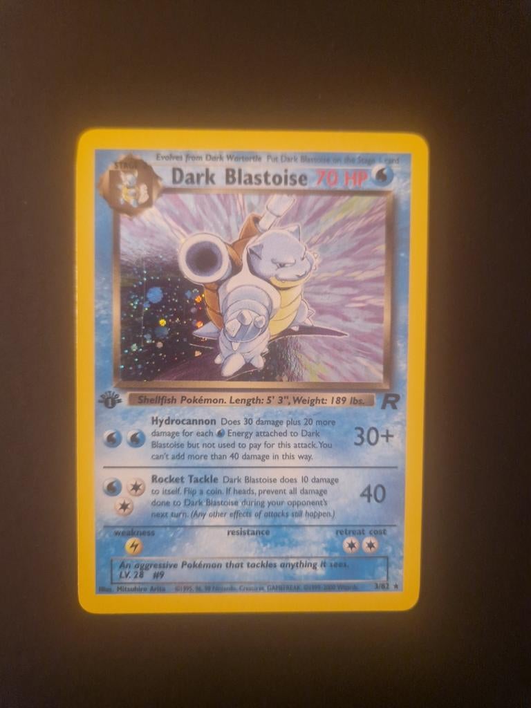 Dark Blastoise 1st edition holo TR. Pokémon tcg Team Rocket, Hobby en Vrije tijd, Verzamelkaartspellen | Pokémon, Ophalen of Verzenden
