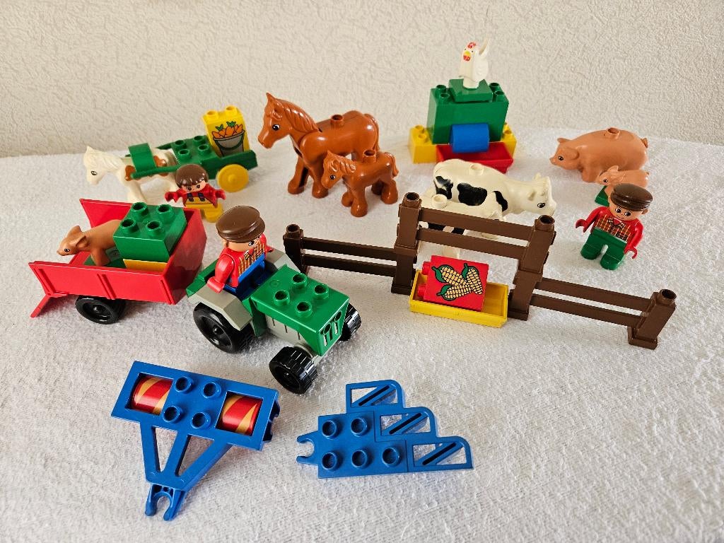 3x Lego Duplo 2695,2696,2697 boerderij dieren en tractor, Compleet, Overige thema's, Ophalen of Verzenden, Zo goed als nieuw