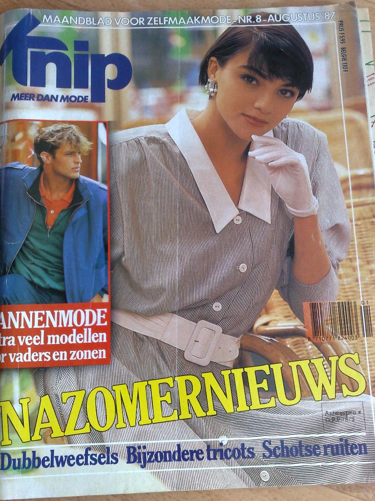 Knipmode kledingpatronen augustus nr. 8 / 1987, Verzenden, Zo goed als nieuw, Vrouw, Knipmode