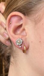Diamant exclusief 14k set gouden oorbellen platina antiek, Verzenden, Goud, Oorbellen, Met edelsteen