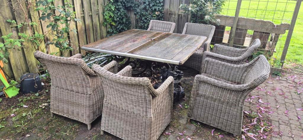 Tuinset met 6 stoelen, Ophalen, Gebruikt