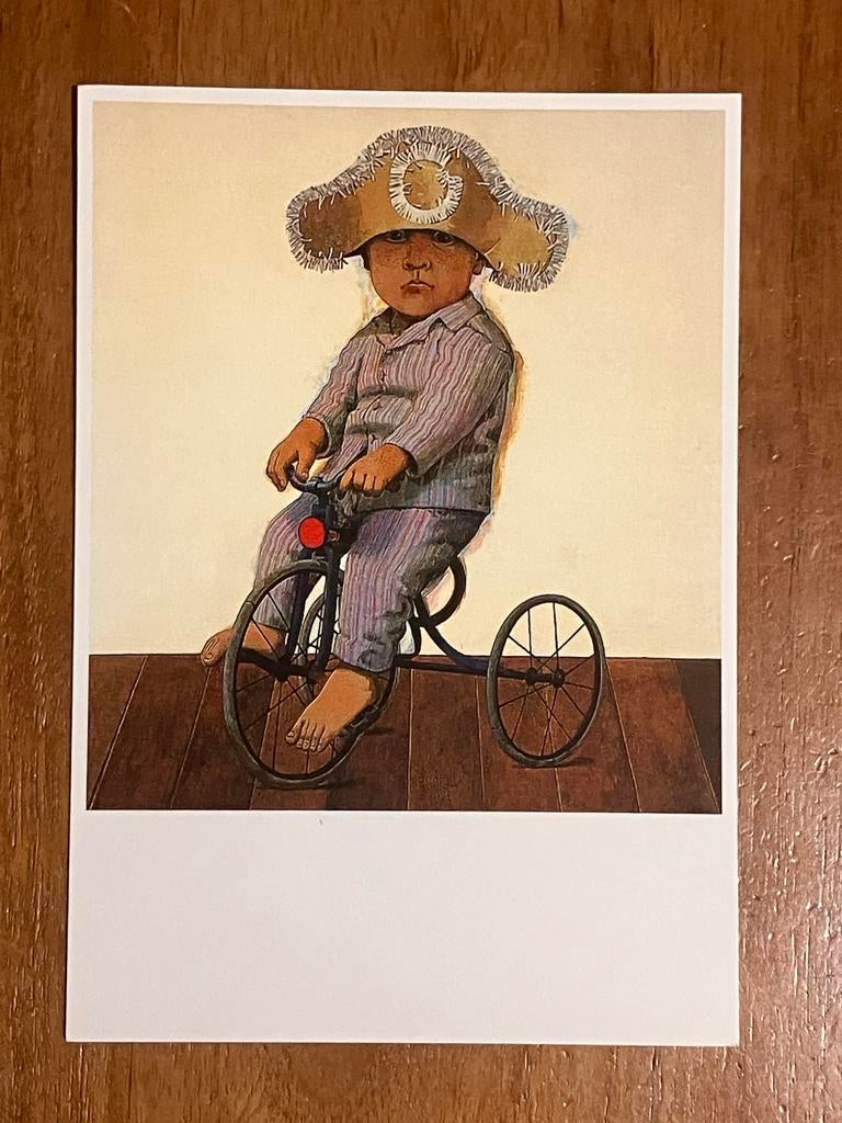 Hermanus Berserik - Jonge fietser, Verzamelen, Ansichtkaarten | Themakaarten, Ongelopen, 1980 tot heden, Kinderen, Ophalen of Verzenden