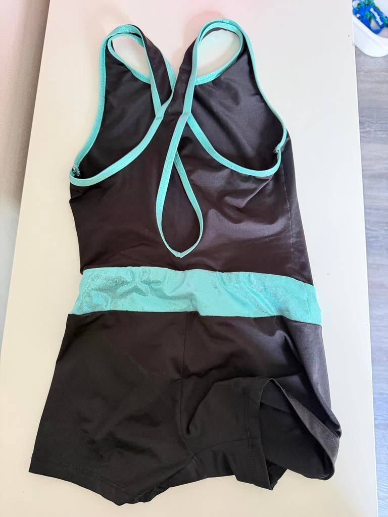 Turnpakje Decathlon meisjes 7-10 jaar, Gebruikt, Zwart, Turnpak(je), Kindermaat 122 t/m 140