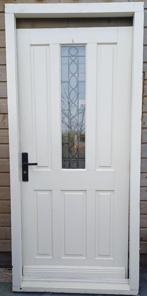 Voordeur hout, Gebruikt, Buitendeur, 200 tot 215 cm, Hout