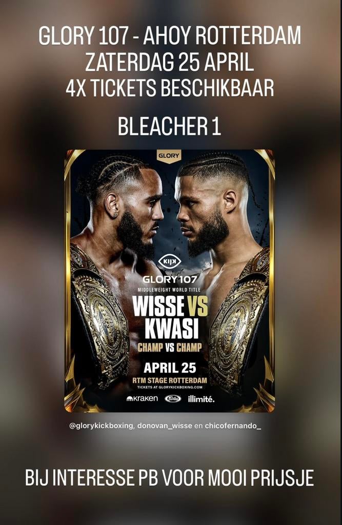 GLORY 107 - AHOY ROTTERDAM, Drie personen of meer