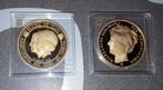 2 Bronzen Vergulde Munten Met Certificaten., Postzegels en Munten, Munten en Bankbiljetten | Verzamelingen, Ophalen of Verzenden