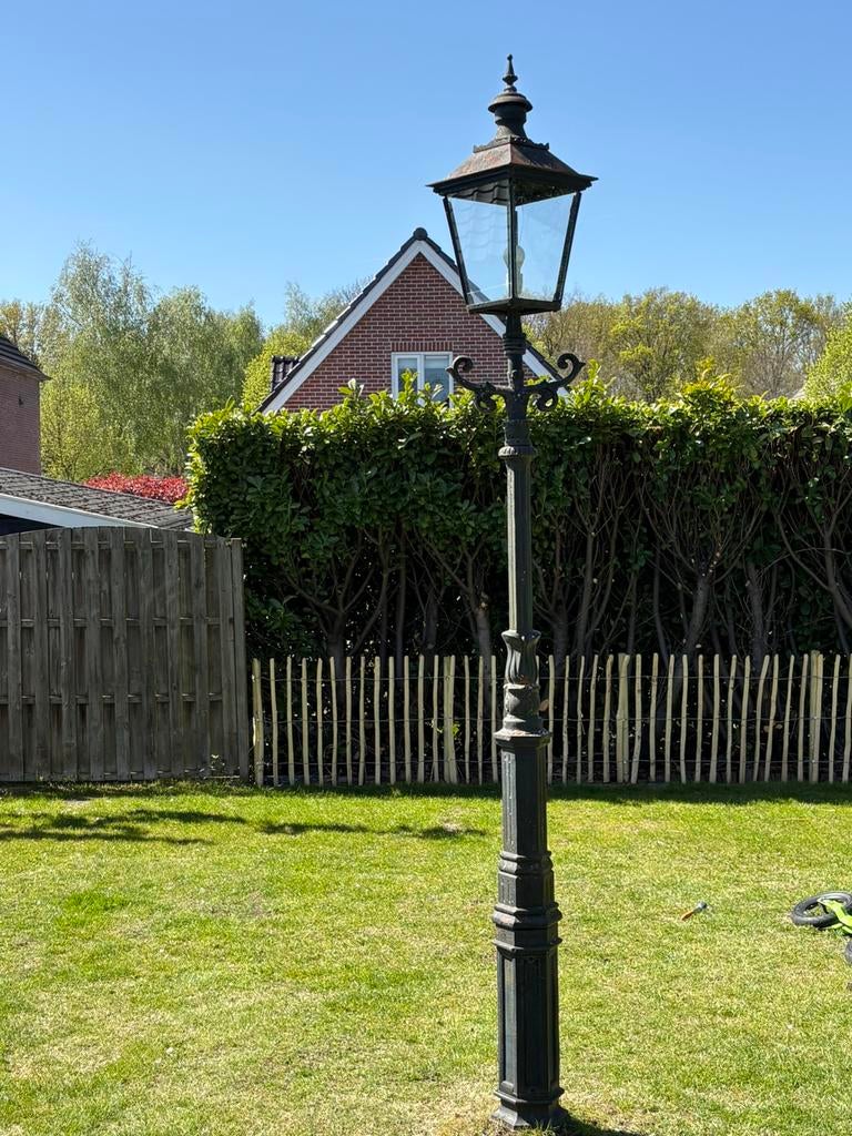 Lataarnpaal voor 1 lamp en met helder glas., Ophalen, Gebruikt, Minder dan 50 watt, Wandlamp