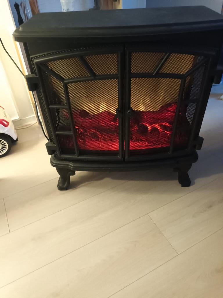 Elektrische Sfeerhaard met Verwarming en Afstandsbediening, Ophalen, Gebruikt, Vrijstaande haard, Elektrische haard