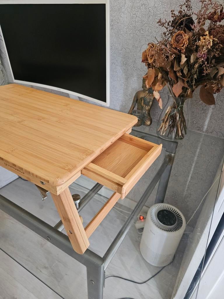 Bamboe laptoptafel met lade, Ophalen of Verzenden