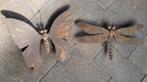 2 leuke tuinwand decoraties metalen vlinder en libelle, Verzenden, Zo goed als nieuw
