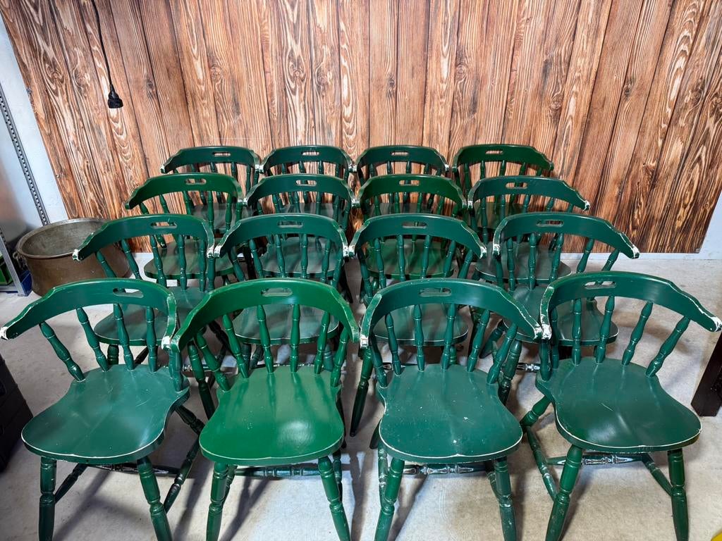 Groene Café Stoelen – Karakter & Sfeer!, Antiek en Kunst, Antiek | Meubels | Stoelen en Banken, Ophalen