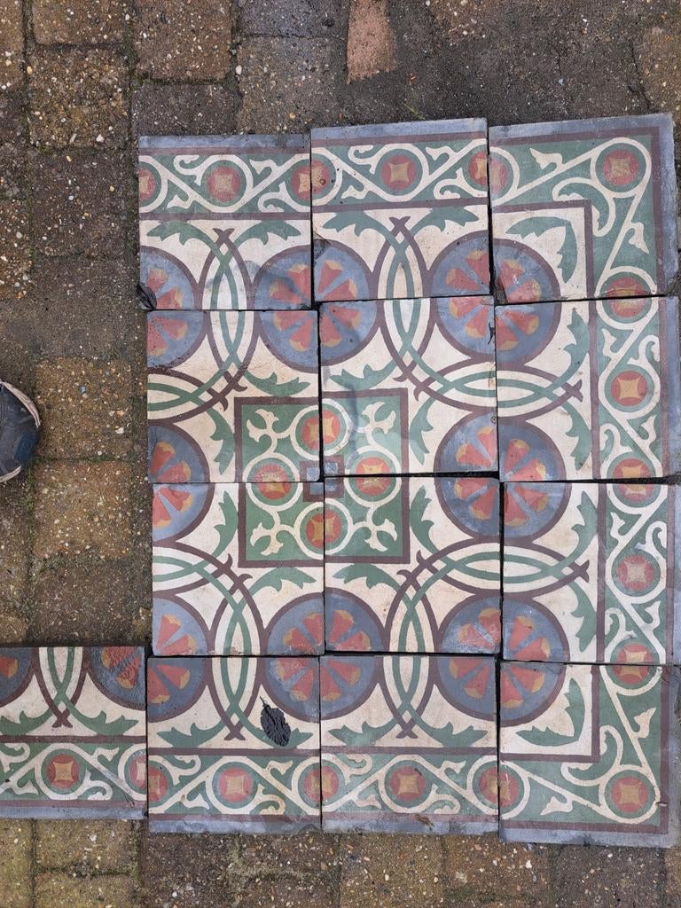 Antieke art nouveau tegels, Ophalen of Verzenden, Minder dan 80 cm, Minder dan 80 cm