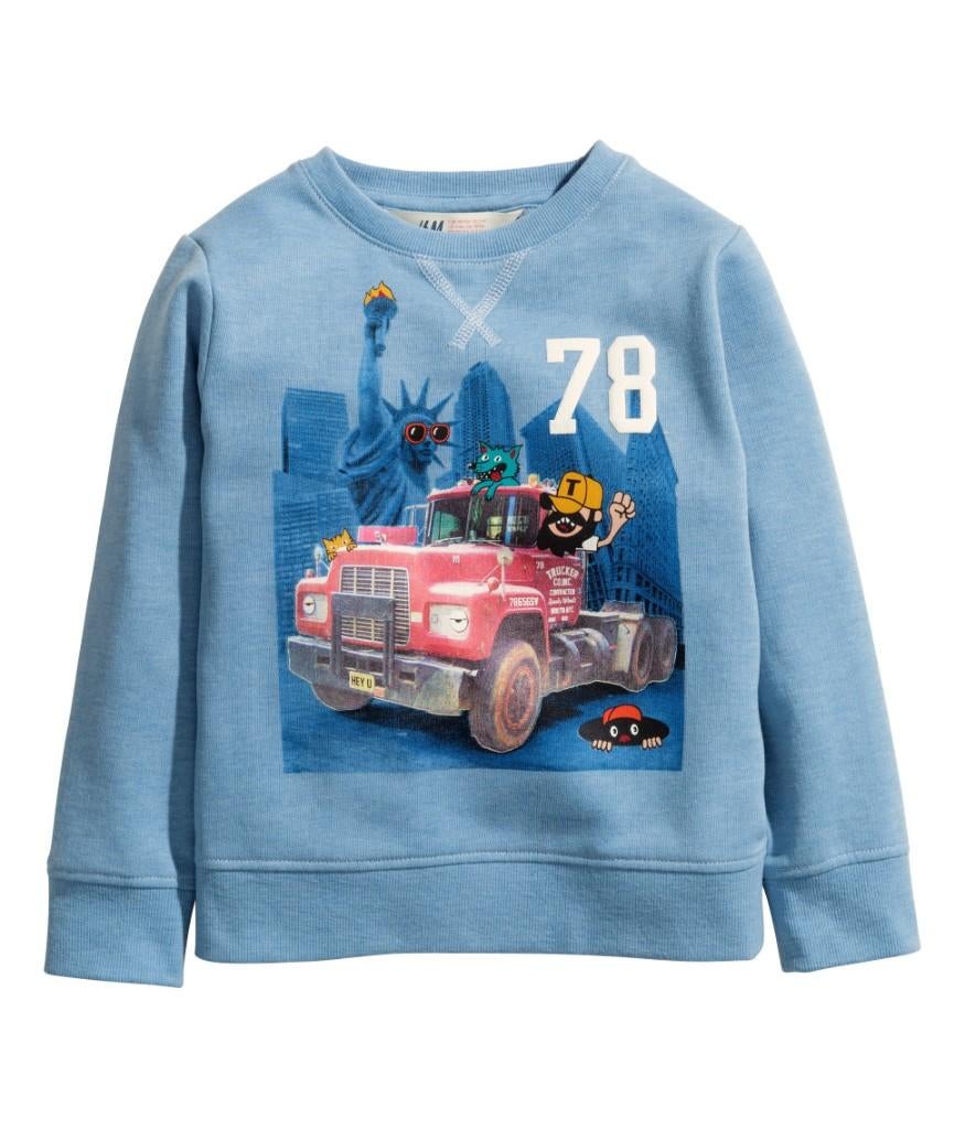 Blauwe H&M sweater trui Vrijheidsbeeld New York maat 122-128, Trui of Vest, H&M, Nieuw, Ophalen of Verzenden