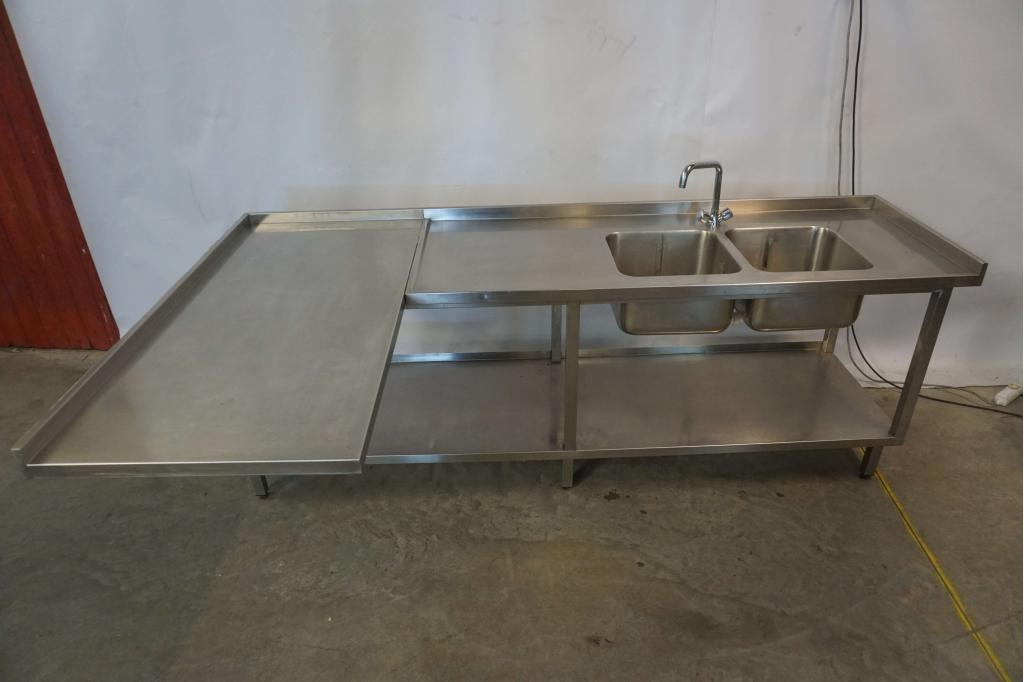 RVS spoeltafel aanvoertafel afvoertafel werktafel | hoek