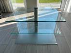 Modern glazen televisiemeubel met metalen voet, Ophalen, 50 tot 100 cm, Minder dan 100 cm, 25 tot 50 cm