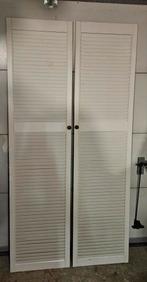 Witte Louvredeuren - 50cm breed, 201cm hoog, Ophalen, Gebruikt, Minder dan 80 cm, Binnendeur