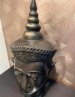 Grote Boeddha Hoofd - Zwart Kunststof - 80cm hoog, Ophalen of Verzenden, Gebruikt