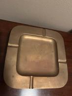 Grote messing 29cm vierkanten asbak uit jaren 70, Ophalen of Verzenden