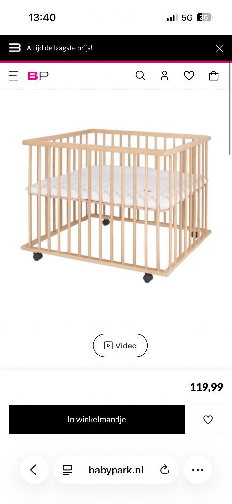 Box van Europe baby, Kinderen en Baby's, Boxen, Ophalen, Zo goed als nieuw, Vierkant, In hoogte verstelbaar