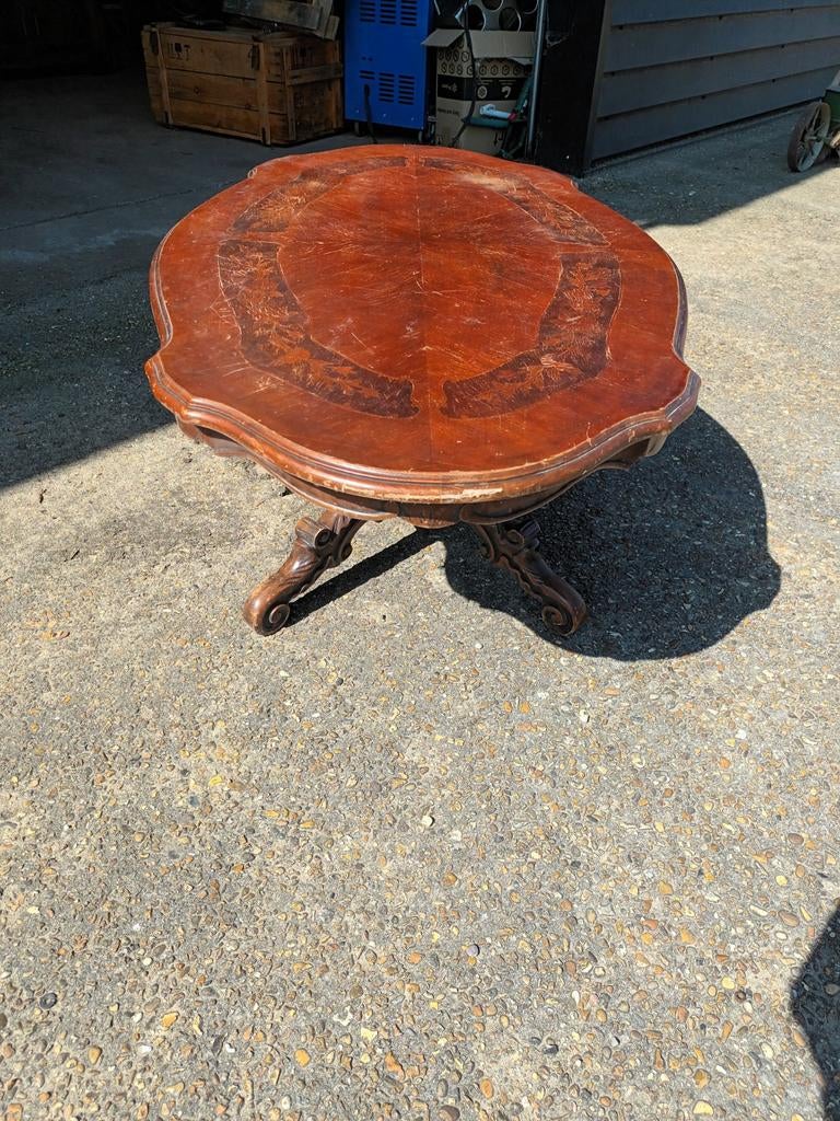 Mahoniehouten salontafel met sierlijke details, Antiek en Kunst, Ophalen