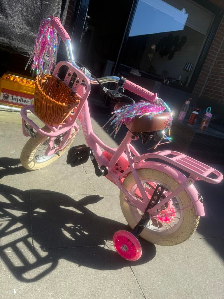 Nogan Puck Kinderfiets 12 inch Meisjes Roze, Ophalen, Zo goed als nieuw