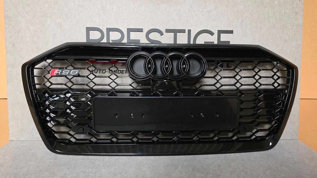 Grill Audi A6 C8 4K S-line S6 RS6 LOOK GRILLE HOOGLANS ZWART, -, Voor, Nieuw, Bumper