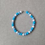 Kralen ketting blauw / lichtblauw / wit, Sieraden, Tassen en Uiterlijk, Kettingen, Overige materialen, Verstelbaar, Blauw, Nieuw