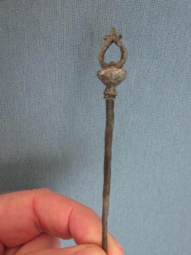 Romeinse rijk - haarnaald - 3e - 4e eeuw - bodemvondst, Ophalen of Verzenden, Brons