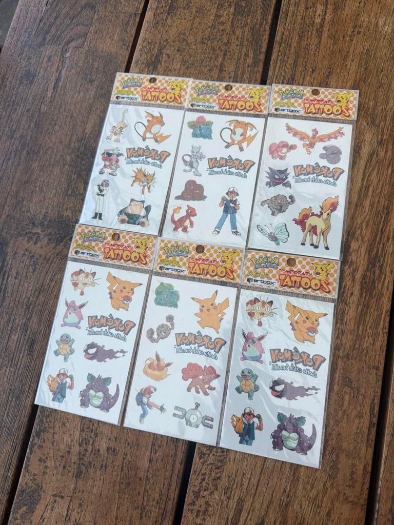 Pokémon tattoeage vellen Artbox 1999 nieuw geseald mint, Ophalen of Verzenden, Nieuw, Overige typen