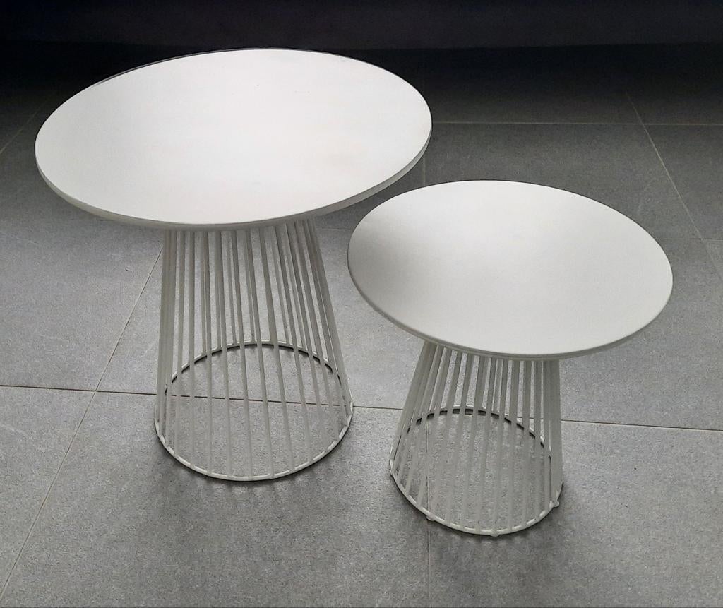 DESIGN SET BIJZETTAFELS SERAX GARBO, Huis en Inrichting, Tafels | Bijzettafels, Ophalen, Minder dan 45 cm, Minder dan 55 cm, Metaal of Aluminium