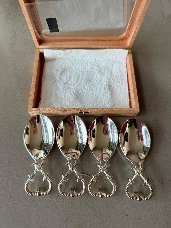 4 GERO verzilverde amuse lepels (plus 3 andere), Huis en Inrichting, Keuken | Bestek, Nieuw, Los bestek, Zilver, Ophalen of Verzenden