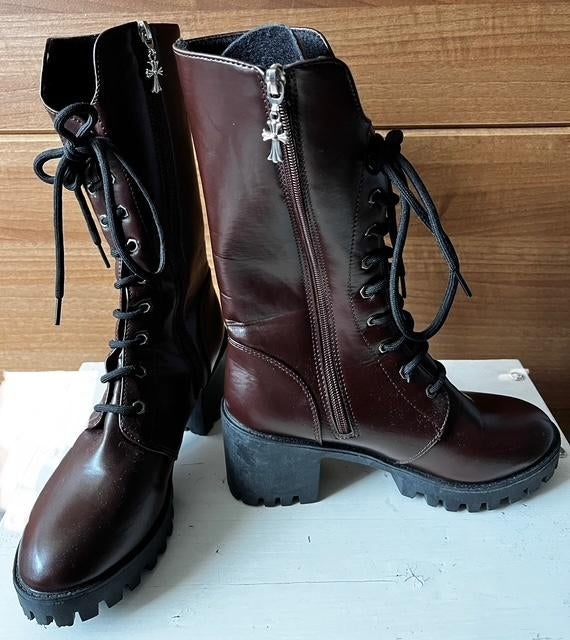 ZGAN Lange laarzen, maat 40, Kleding | Dames, Hoge laarzen, Bruin, Ophalen of Verzenden, Zo goed als nieuw