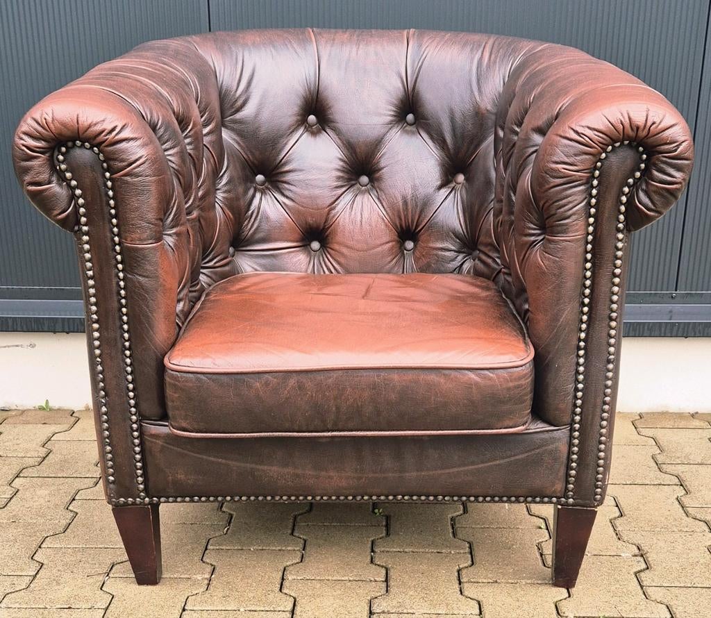 Chesterfield fauteuil, Antiek en Kunst, Ophalen of Verzenden