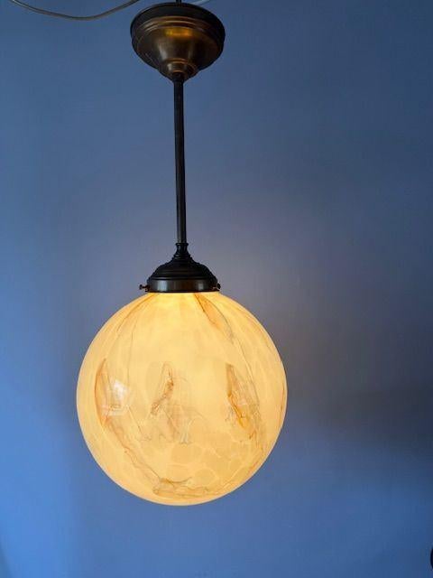 art deco lamp, Gebruikt, 50 tot 75 cm, Ophalen of Verzenden, Glas