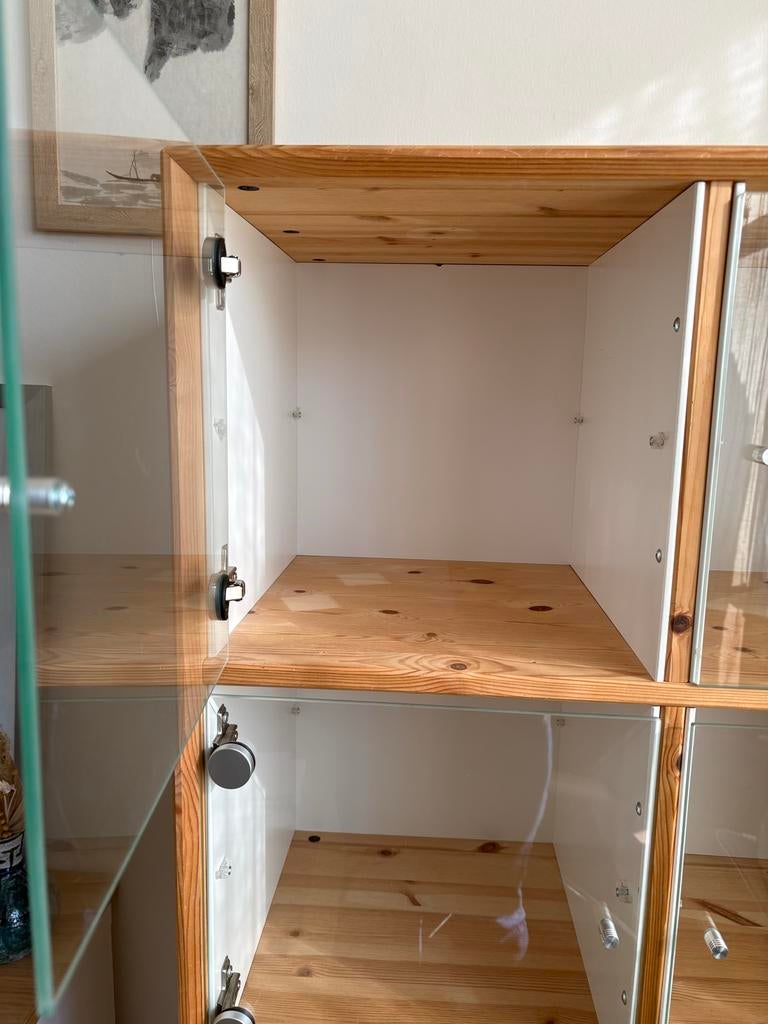 2 Kallax vitrine kastjes, Ophalen, Minder dan 50 cm, Gebruikt, Glas