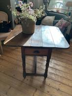 Antieke houten klaptafel met lades, Ophalen of Verzenden