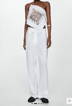 Mango linnen bandplooibroek wit maat 38, Maat 38/40 (M), Wit, Ophalen of Verzenden, Zo goed als nieuw