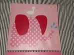 Nieuwe decoratie kinderkamer roze olifantje met vogeltje, Ophalen of Verzenden, Nieuw