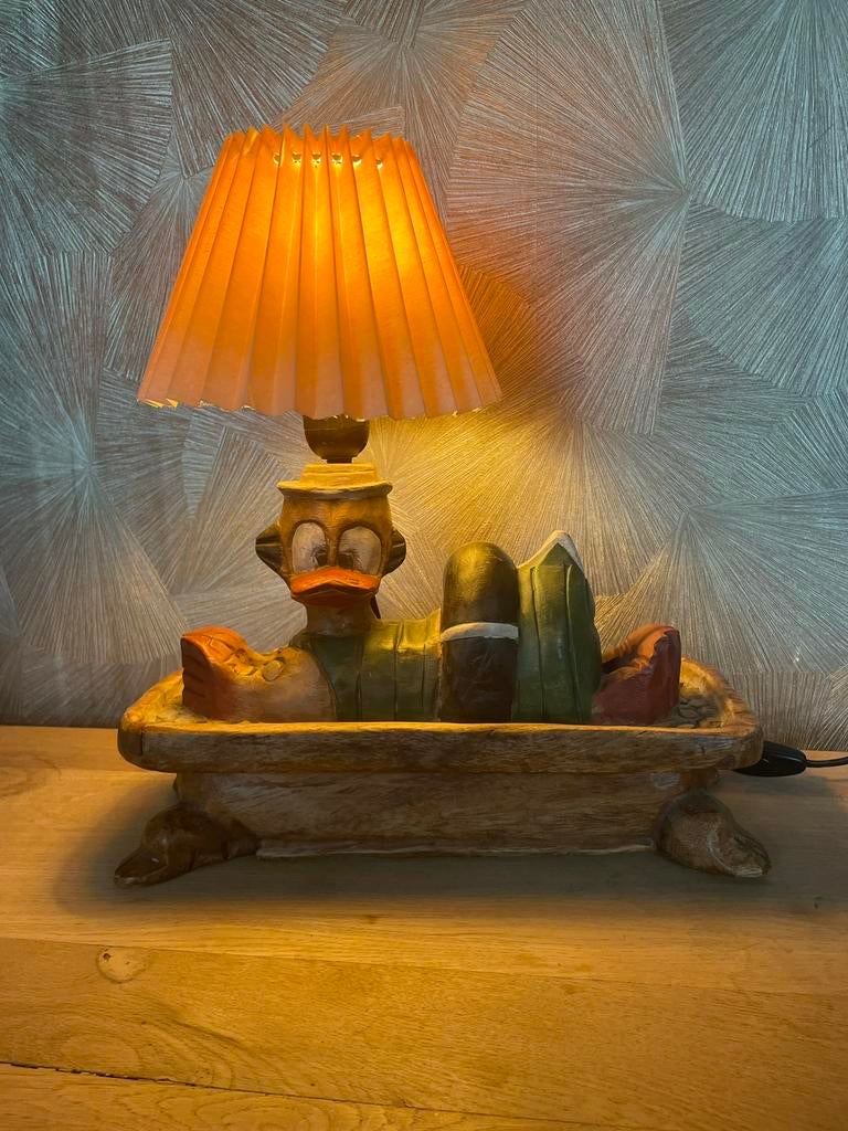 Vintage zeldzame lamp donald duck, Huis en Inrichting, Ophalen of Verzenden, Zo goed als nieuw, Minder dan 50 cm