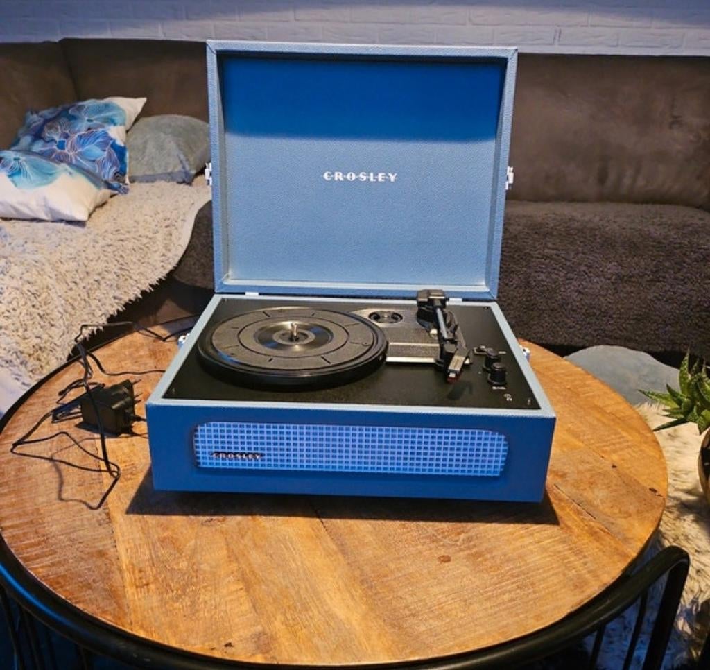 Crosley Voyager Retro Platenspeler - Washed Blue, Ophalen, Zo goed als nieuw, Platenspeler, Overige merken