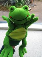 Handpop Kikker merk Beleduc zacht velours poppenkastpop, Ophalen of Verzenden, Zo goed als nieuw, Kikker