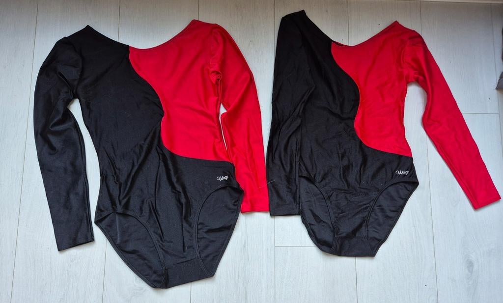 Voltigepak turnpak zwart rood, Ophalen of Verzenden, Zo goed als nieuw, Maat 38/40 (M), Rood