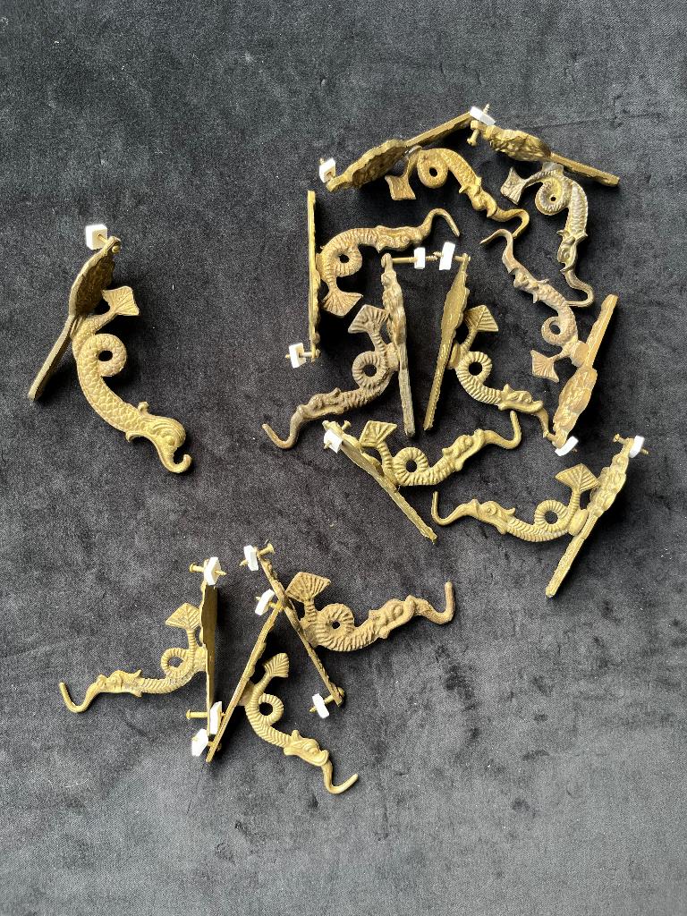 13x Messing Wandhaken Maritiem NOS Incl. Passende Schroeven, Wandhaken, 100 tot 150 cm, Nieuw, Ophalen of Verzenden