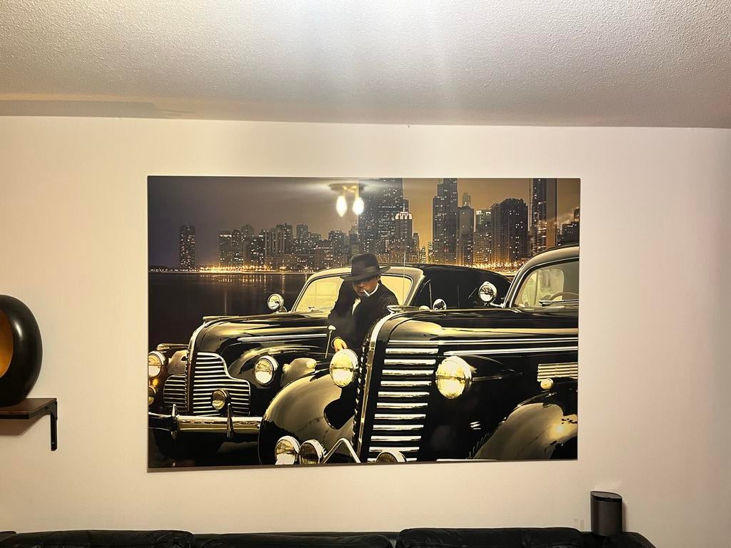 Groot Gangster Schilderij op Aluminium - 180x120 cm, Huis en Inrichting, Woonaccessoires | Schilderijen, Tekeningen en Foto's