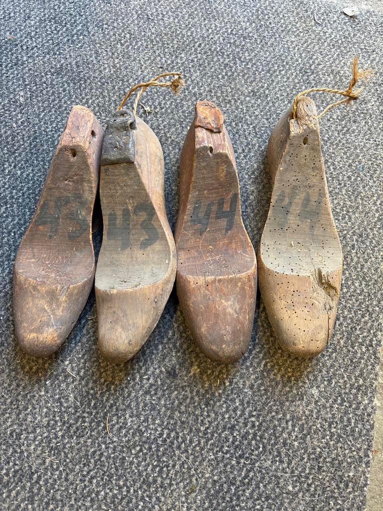 Vintage houten schoenleesten - Maat 43 en 44, Ophalen of Verzenden
