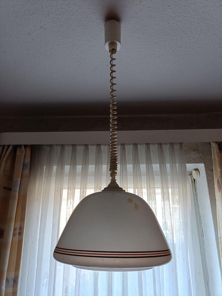 Vintage Plafondlamp met Trekveer - Jaren '70 Stijl, Huis en Inrichting, Lampen | Hanglampen, Ophalen, Gebruikt, Vintage, Jaren '70, Retro